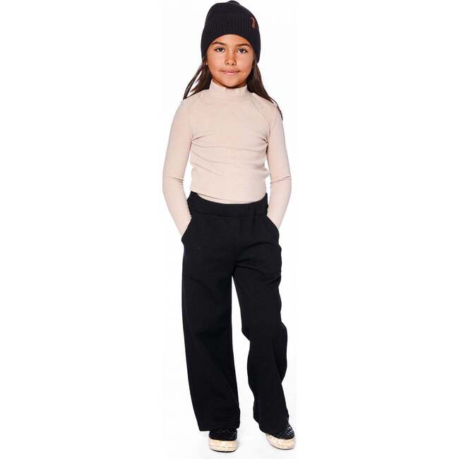 Waffle Flare Leg Pants, Black - Pants - 3