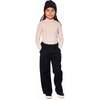 Waffle Flare Leg Pants, Black - Pants - 3