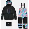 Two-Piece Teknik Snowsuit, Rainbow Heart Print - Snowsuits - 1 - thumbnail