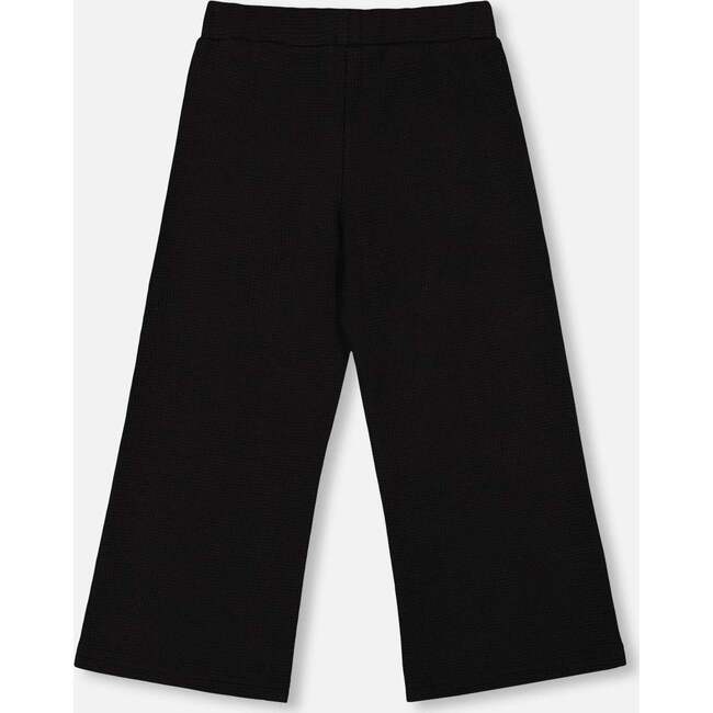 Waffle Flare Leg Pants, Black - Pants - 4