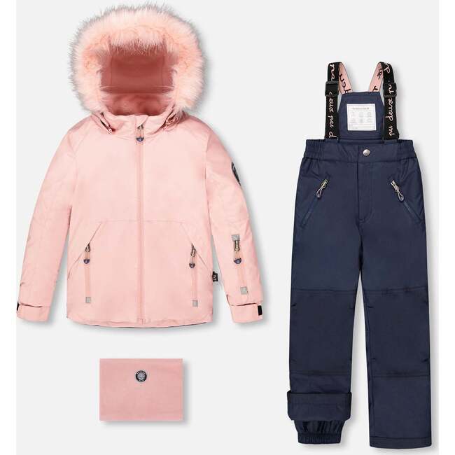 Two-Piece Play Snowsuit and Pink, Navy Blue