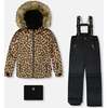 Two-Piece Play Snowsuit with Animal Print Jacket, Black - Snowsuits - 1 - thumbnail