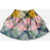 Two-Tiered Flannel Skirt Green Pink and Yellow, Green, Pink and Yellow - Skirts - 3