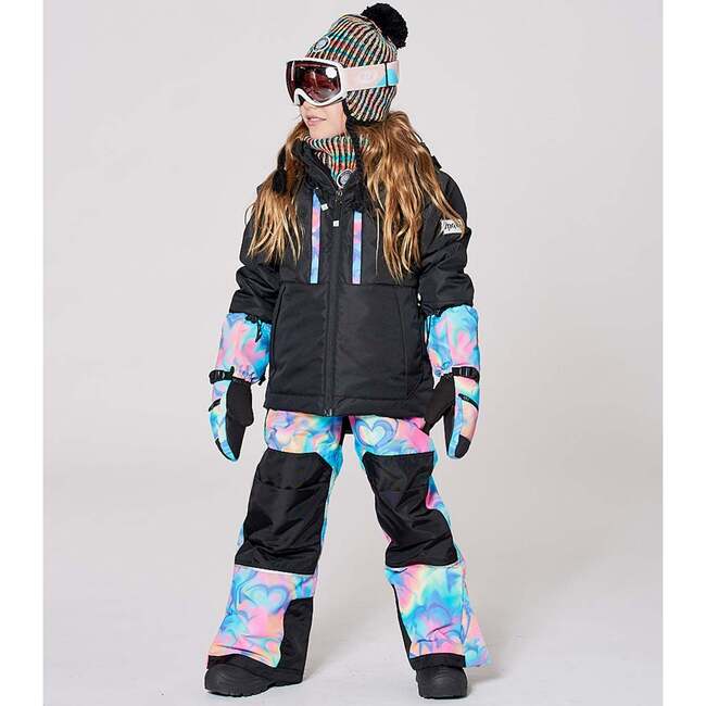 Two-Piece Teknik Snowsuit, Rainbow Heart Print - Snowsuits - 4