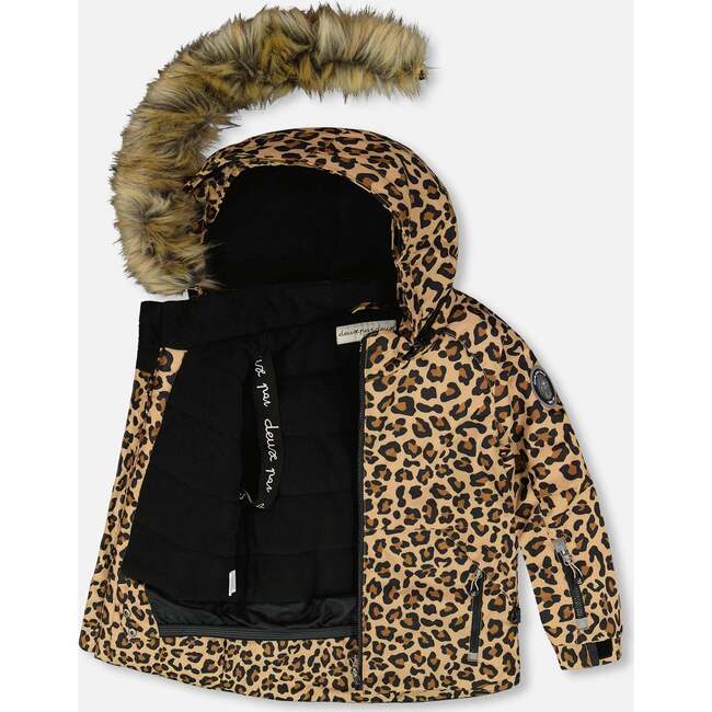 Two-Piece Play Snowsuit with Animal Print Jacket, Black - Snowsuits - 2