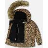 Two-Piece Play Snowsuit with Animal Print Jacket, Black - Snowsuits - 2