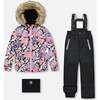 Two-Piece Play Snowsuit with Allover Print Jacket and Solid Pant, Black - Snowsuits - 1 - thumbnail