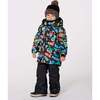 Two-Piece Play Snowsuit with Allover Print Jacket Smiley Face, Black - Snowsuits - 2