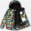 Two-Piece Play Snowsuit with Allover Print Jacket Smiley Face, Black - Snowsuits - 3