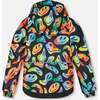 Two-Piece Play Snowsuit with Allover Print Jacket Smiley Face, Black - Snowsuits - 4