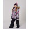 Two-Piece Play Snowsuit with Allover Print Jacket and Solid Pant, Black - Snowsuits - 2