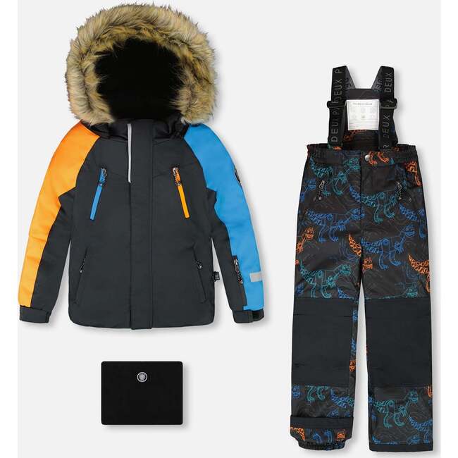 Two-Piece Play Snowsuit, Robot Dinosaur Print