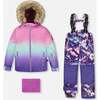 Two-Piece Play Snowsuit, Purple Mountain Print - Snowsuits - 1 - thumbnail