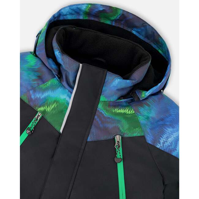 Two-Piece Play Snowsuit with Colorblocked Jacket, Green - Snowsuits - 6