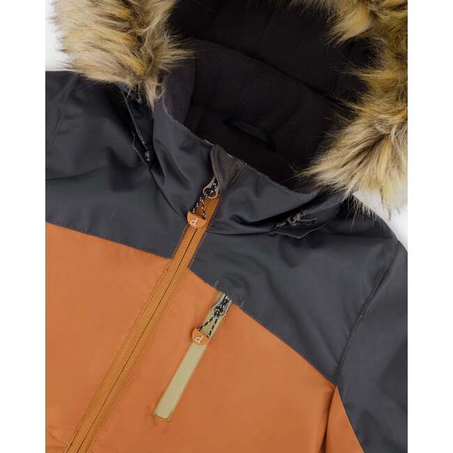 Two-Piece Play Snowsuit with Colorblocked Jacket, Black - Snowsuits - 5