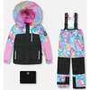 Two-Piece Play Snowsuit, Rainbow Heart Print - Snowsuits - 1 - thumbnail