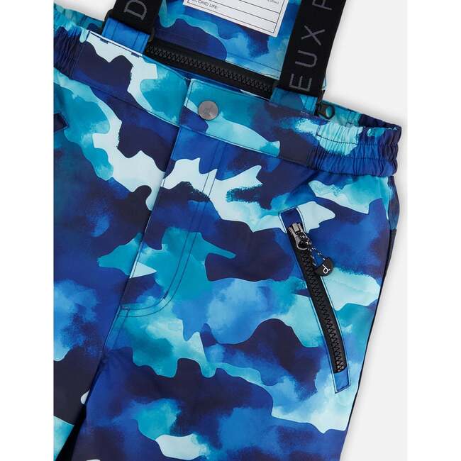 Two-Piece Play Snowsuit, Teal Blue Camouflage - Snowsuits - 6