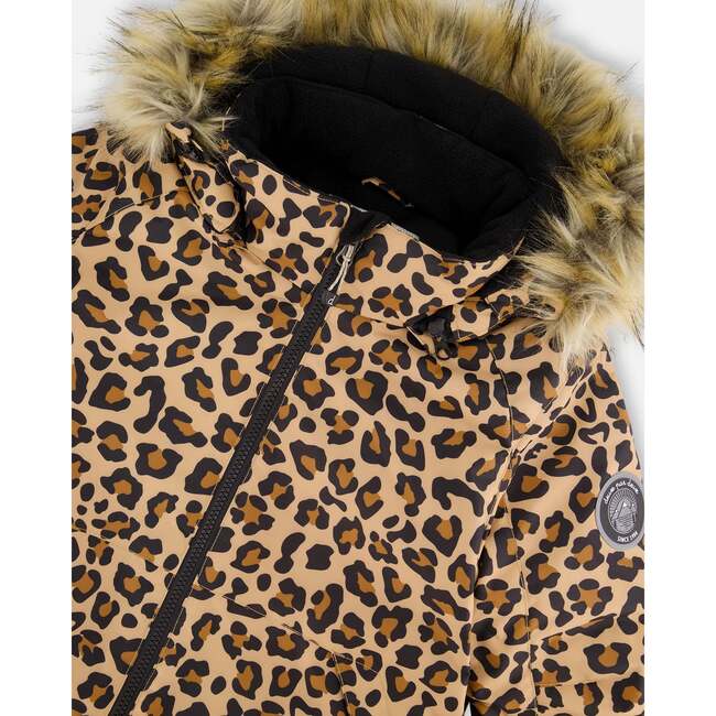 Two-Piece Play Snowsuit with Animal Print Jacket, Black - Snowsuits - 5