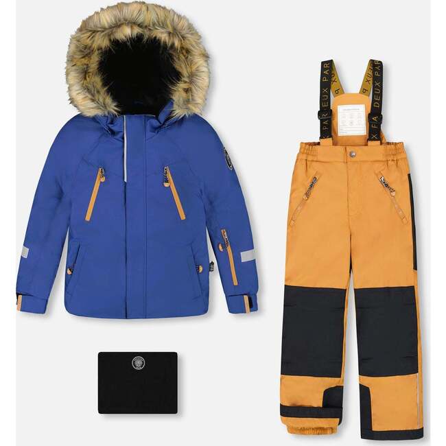 Two-Piece Play Snowsuit Navy and Brown, Brown Sugar