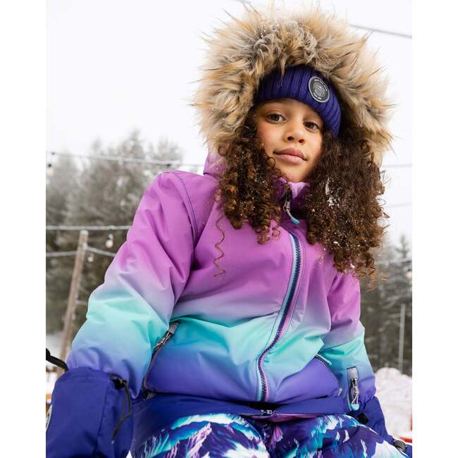 Two-Piece Play Snowsuit, Purple Mountain Print - Snowsuits - 3