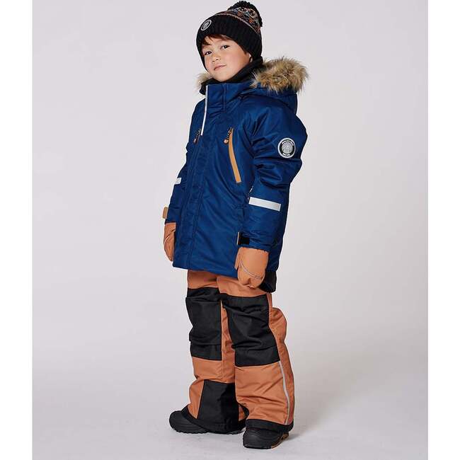 Two-Piece Play Snowsuit Navy and Brown, Brown Sugar - Snowsuits - 2