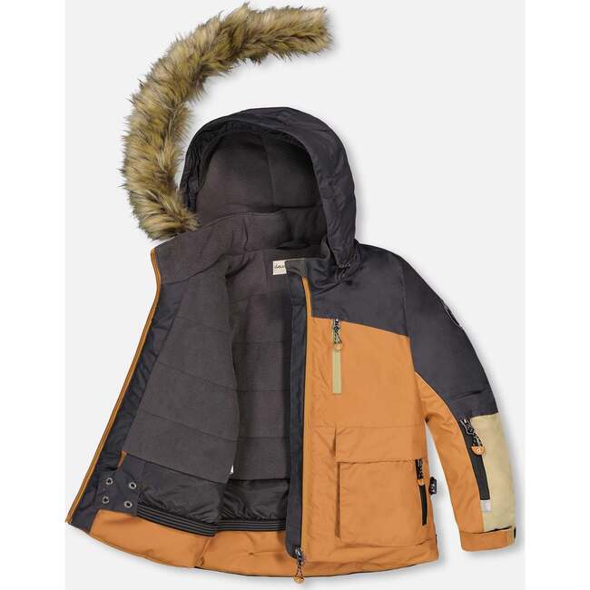 Two-Piece Play Snowsuit with Colorblocked Jacket, Black - Snowsuits - 7