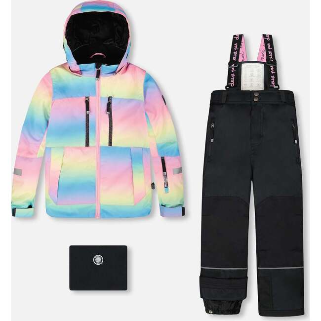Two-Piece Teknik Snowsuit, Rainbow Gradient