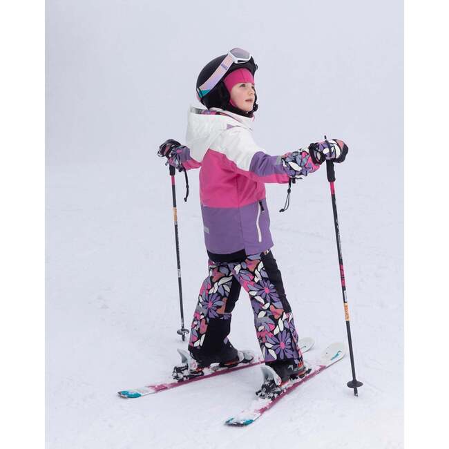 Two-Piece Teknik Snowsuit, Black Retro Flower Print - Snowsuits - 3