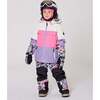 Two-Piece Teknik Snowsuit, Black Retro Flower Print - Snowsuits - 4
