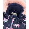 Two-Piece Play Snowsuit, Navy Unicorn Print - Snowsuits - 5