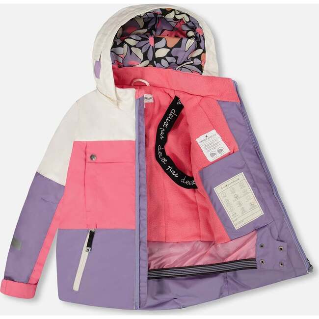 Two-Piece Teknik Snowsuit, Black Retro Flower Print - Snowsuits - 5