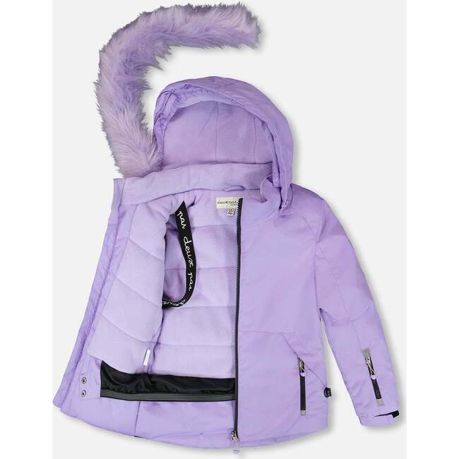 Two-Piece Play Snowsuit with Printed Pants, Lavender