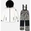 Two-Piece Play Snowsuit with Printed Pants, Off-White - Snowsuits - 1 - thumbnail