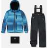 Two-Piece Play Snowsuit with Printed Jacket and Solid Pant, Black - Snowsuits - 1 - thumbnail