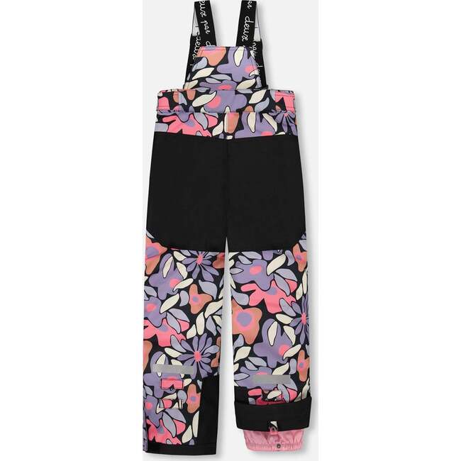 Two-Piece Teknik Snowsuit, Black Retro Flower Print - Snowsuits - 7