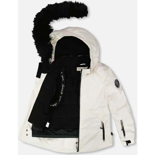 Two-Piece Play Snowsuit with Printed Pants, Off-White - Snowsuits - 2