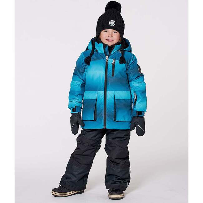 Two-Piece Play Snowsuit with Printed Jacket and Solid Pant, Black - Snowsuits - 2