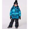 Two-Piece Play Snowsuit with Printed Jacket and Solid Pant, Black - Snowsuits - 2