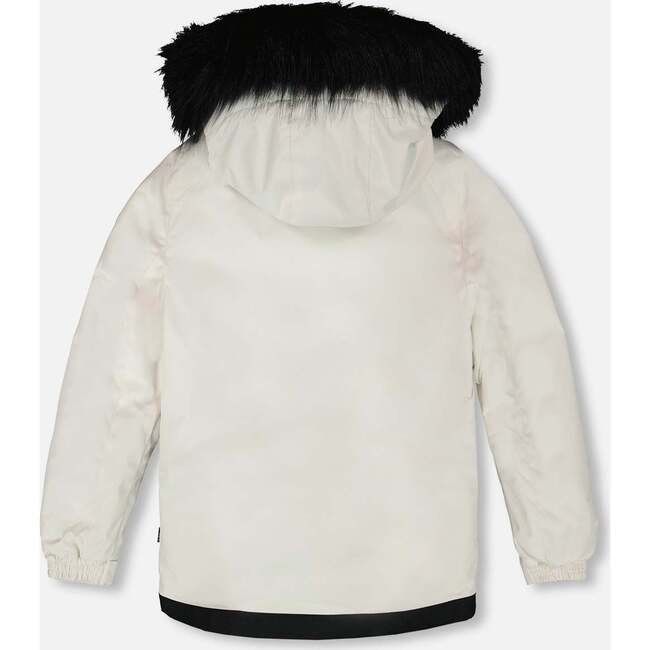 Two-Piece Play Snowsuit with Printed Pants, Off-White - Snowsuits - 3