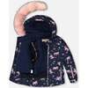 Two-Piece Play Snowsuit with Printed Jacket and Solid Pant, Candy Pink - Snowsuits - 3