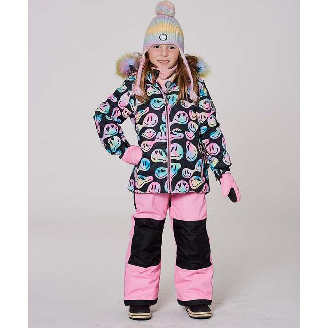 Two-Piece Play Snowsuit with Printed Jacket, Pink - Snowsuits - 2