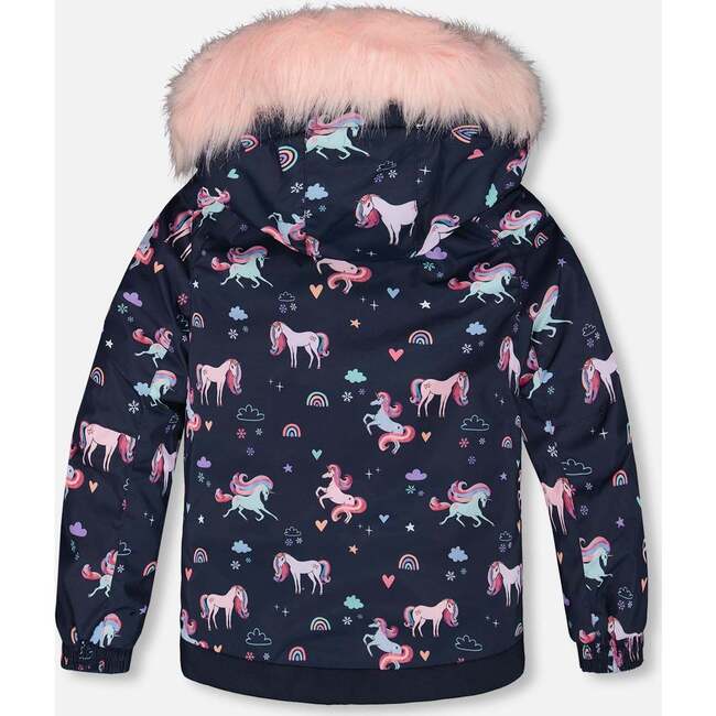 Two-Piece Play Snowsuit with Printed Jacket and Solid Pant, Candy Pink - Snowsuits - 4
