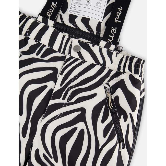 Two-Piece Play Snowsuit with Printed Pants, Off-White - Snowsuits - 6