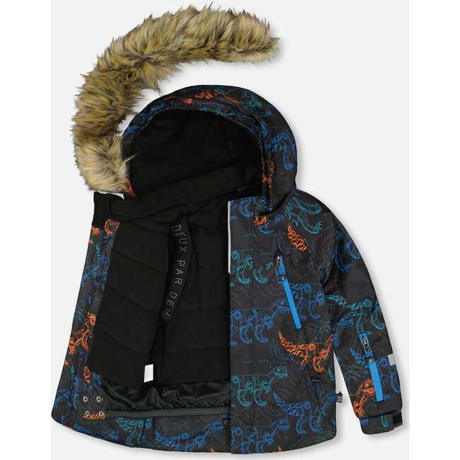 Two-Piece Play Snowsuit with Printed Jacket, Blue - Snowsuits - 2