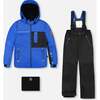 Two-Piece Play Snowsuit with Contrast Jacket, Black - Snowsuits - 1 - thumbnail