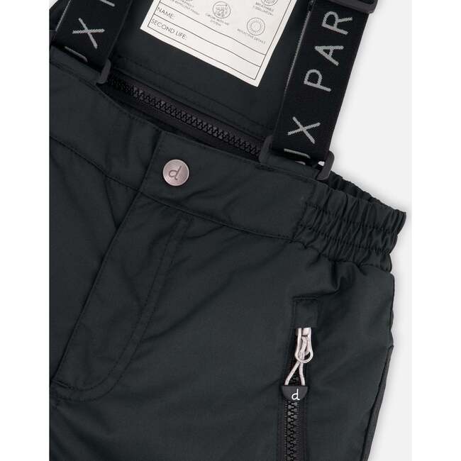 Two-Piece Play Snowsuit with Printed Jacket and Solid Pant, Black - Snowsuits - 7