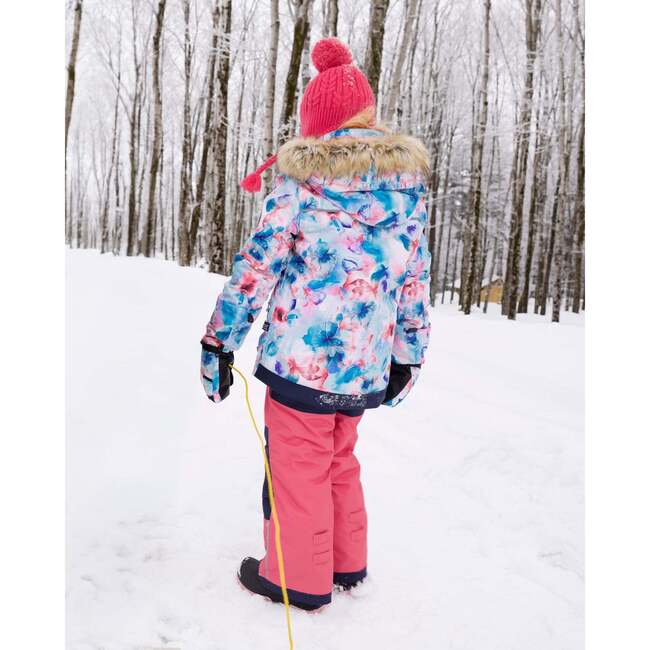 Two-Piece Play Snowsuit with Printed Jacket, Flash Coral - Snowsuits - 3