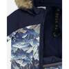 Two-Piece Play Snowsuit with Printed Colorblocked Jacket, Navy Blue - Snowsuits - 3