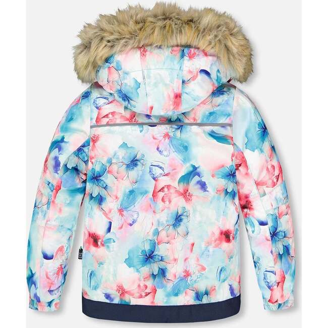 Two-Piece Play Snowsuit with Printed Jacket, Flash Coral - Snowsuits - 6