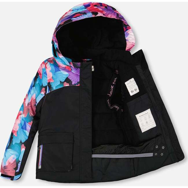 Two-Piece Play Snowsuit, Black Butterfly Print - Snowsuits - 2
